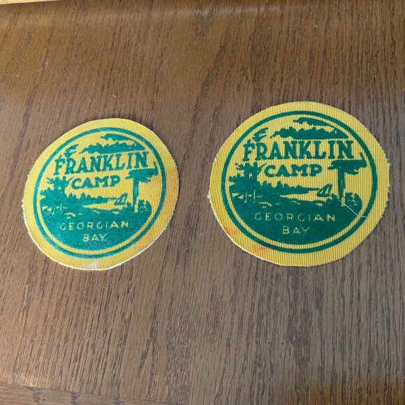 VINTAGE PATCH BADGE for FRANKLIN CAMP GEORGIAN BAY ONTARIO CANADA - LOT OF 2 - Picture 1 of 4